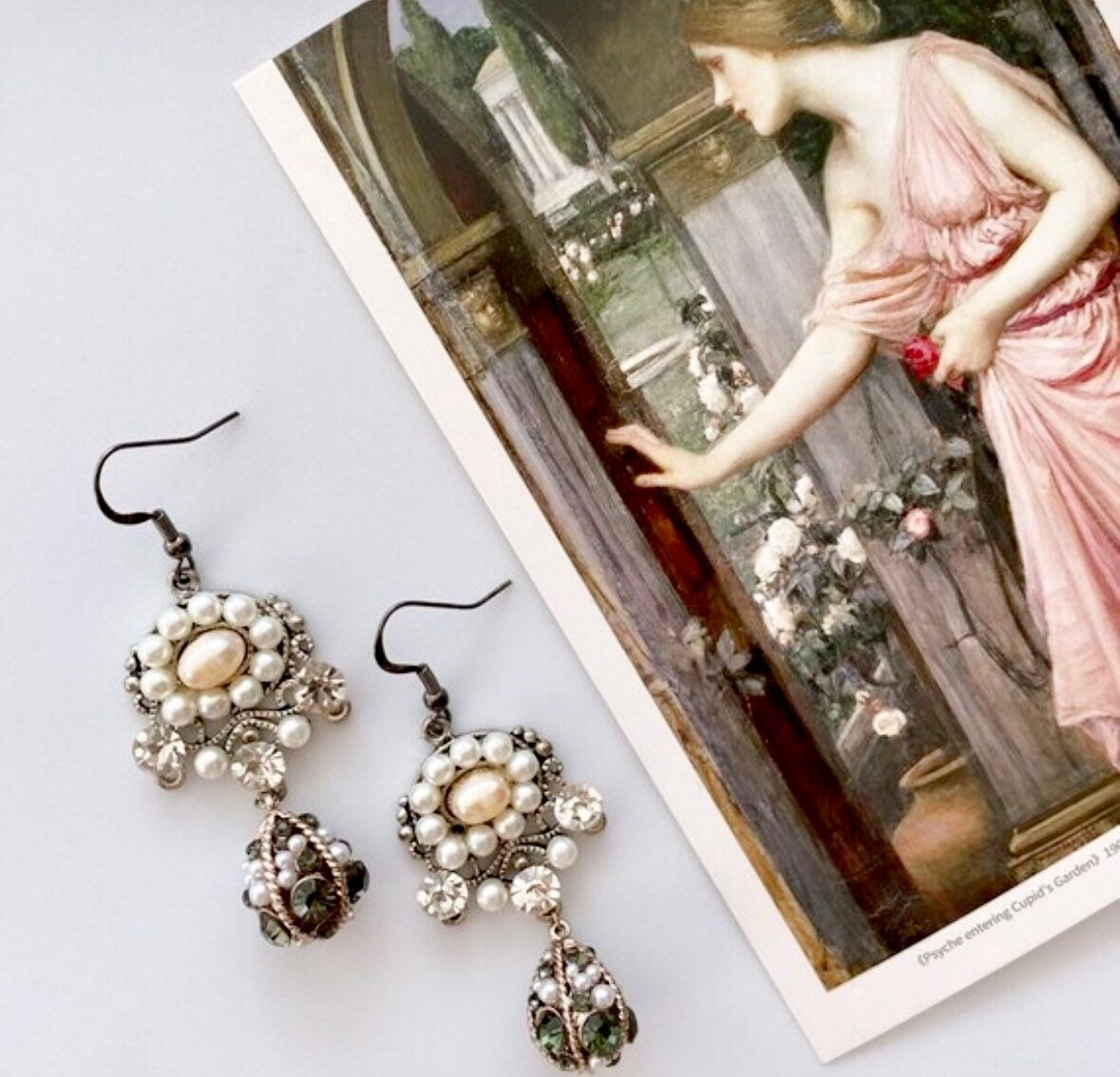 Silver Easter Egg Earrings, Vintage Easter Earrings, Easter Drop Earrings, Pearl Easter Eggs, Pearl Statement Earrings, Antique Earrings