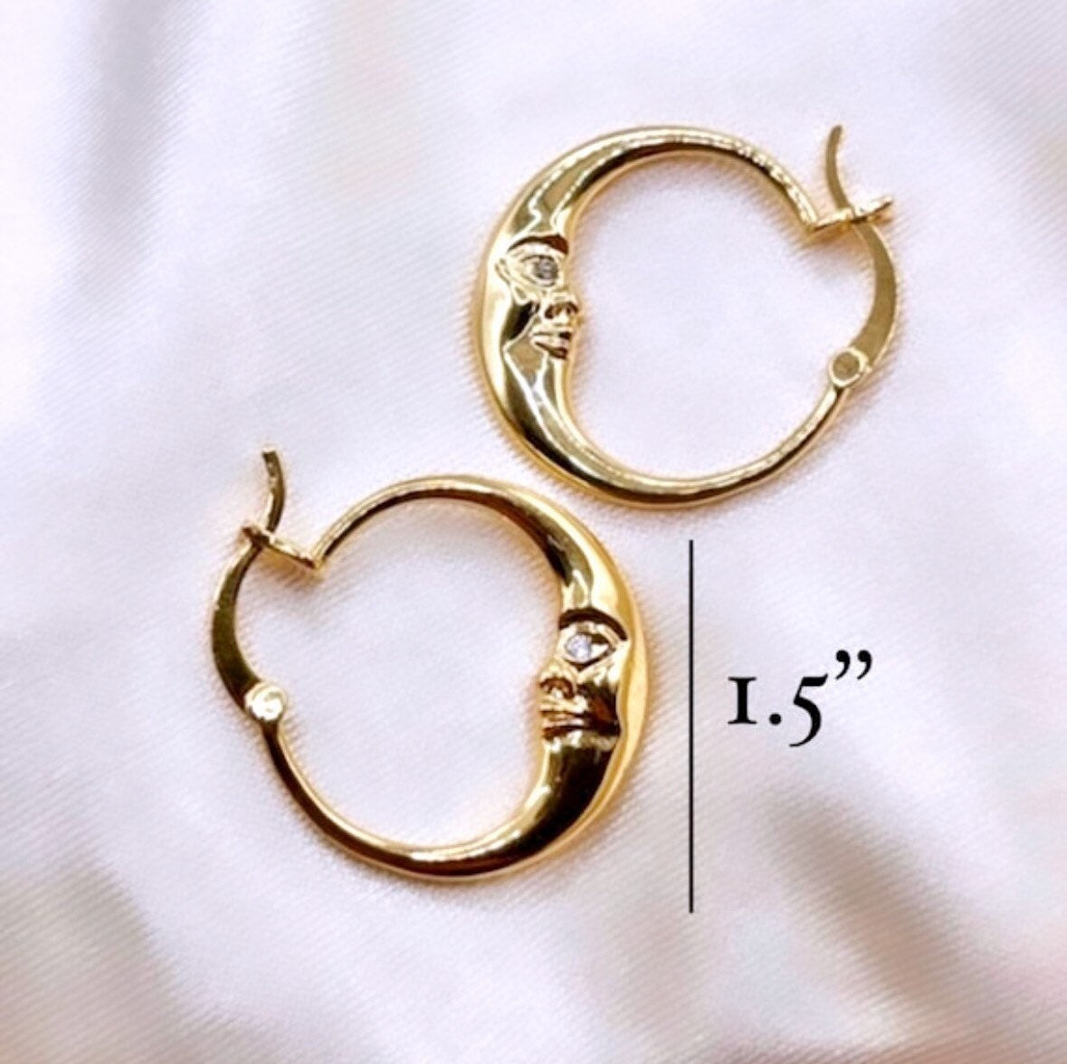 Planet Earrings, Moon Hoop Earrings, Small Gold Hoops, Moon Star Earrings, Sun Earrings, Y2K Earrings, Moon Hoops