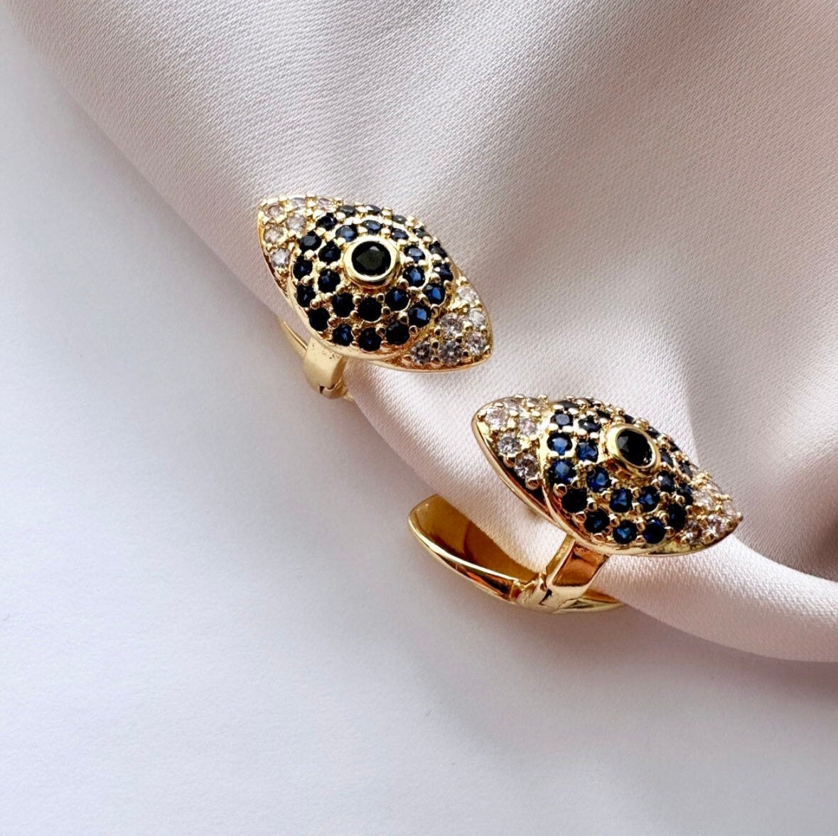 Cz Evil Eye Earrings, Evil Eye Stud Earrings Gold, Statement Evil Eye Earrings, Nazar Stud Earrings, Turkish Studs, Stainless Steel Studs