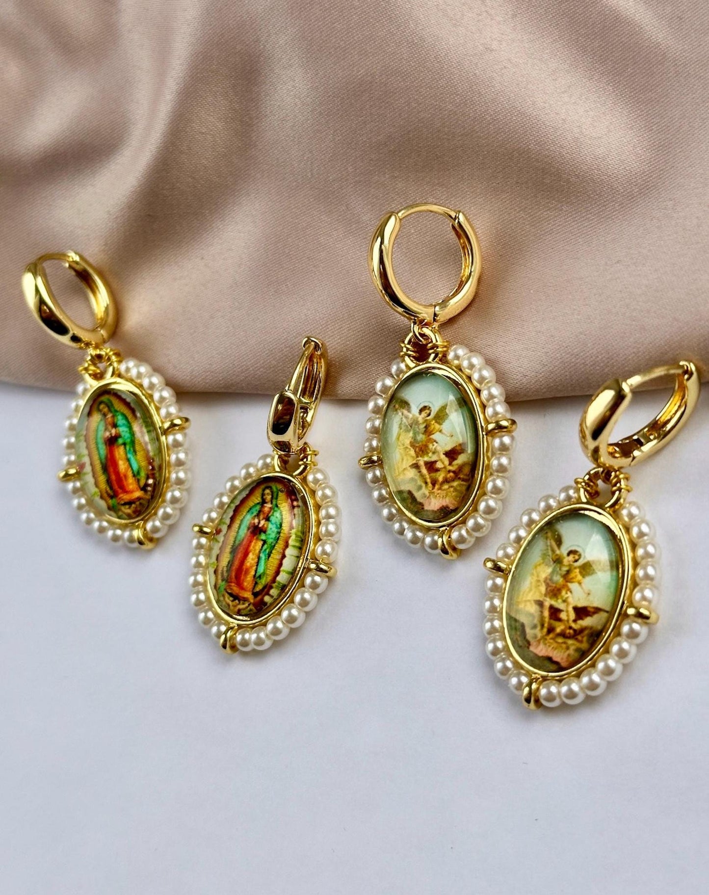 Angel Hoops, Catholic Hoop Earrings, Gold Angel Earrings, Guardian Angel Earrings, Baptism Earrings, Catholic Gifts, Adult Baptism Gift