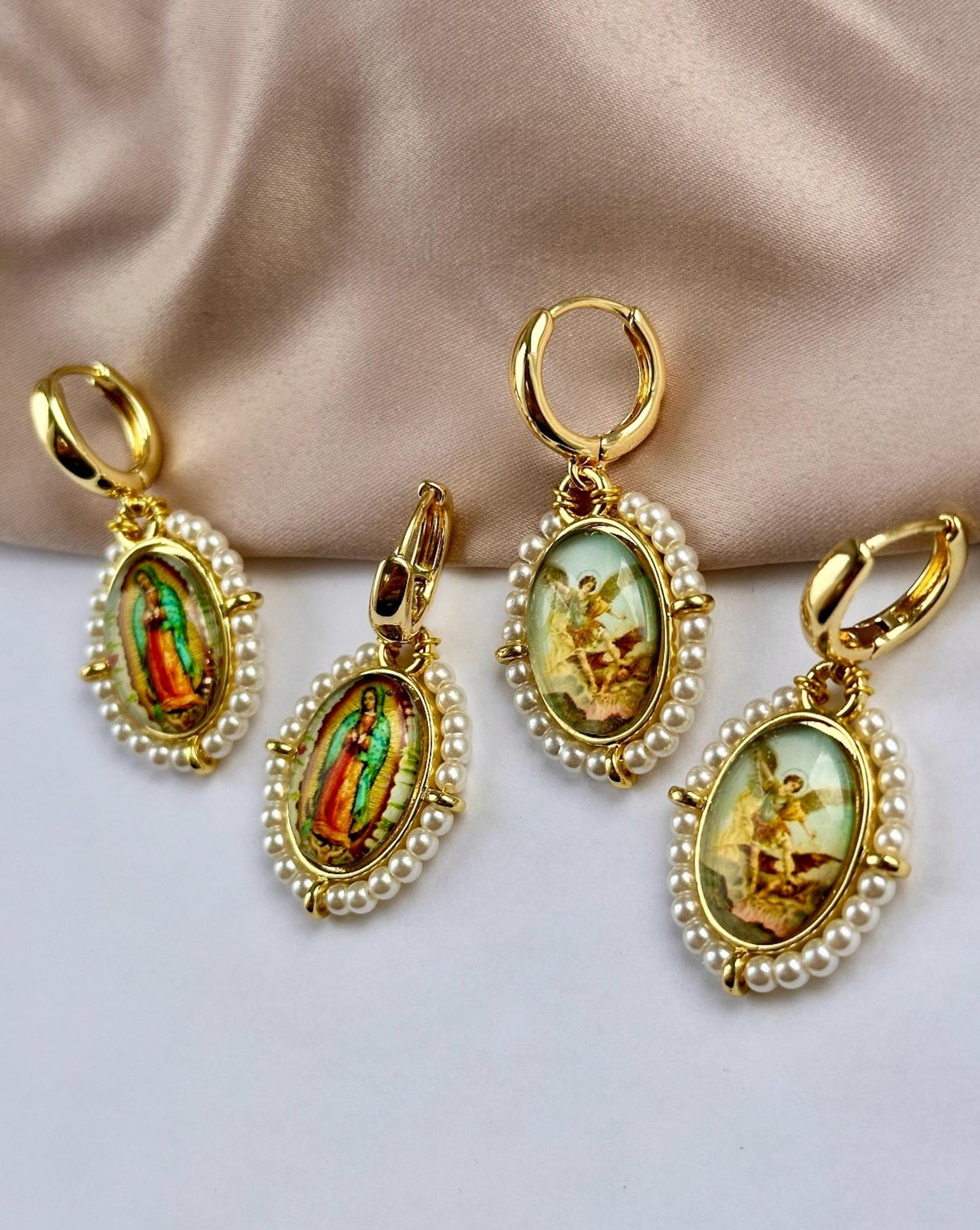 Virgin Mary Hoop Earrings, Our Lady Of Guadalupe Earrings, Catholic Hoop Earrings, Religious Earrings, Catholic Gifts, Religious Gifts