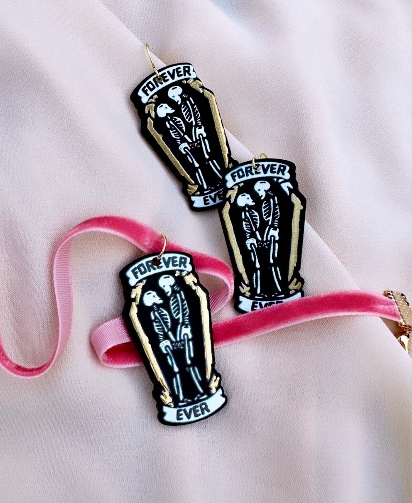 Goth Choker And Earrings Jewelry Set, Couple Necklace, Goth And Witchy Jewelry, Gothic Necklace, Tarot Card Necklace, Velvet Choker