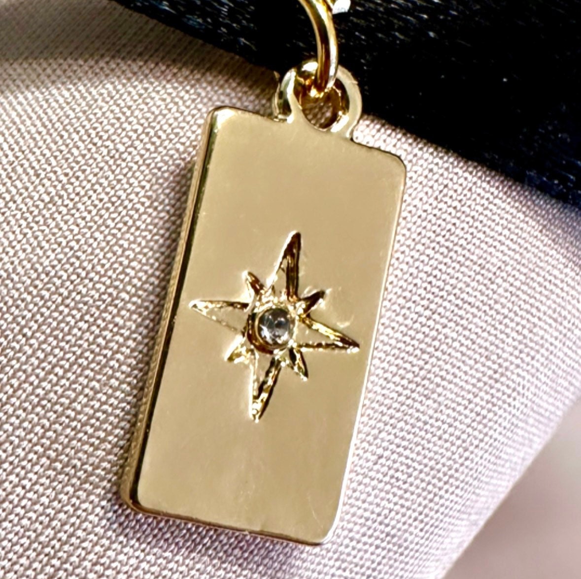 North Star Necklace, Star Choker, Gold Star Necklace, Black Choker Necklace, Starburst Necklace, Star Necklace, Celestial Necklace