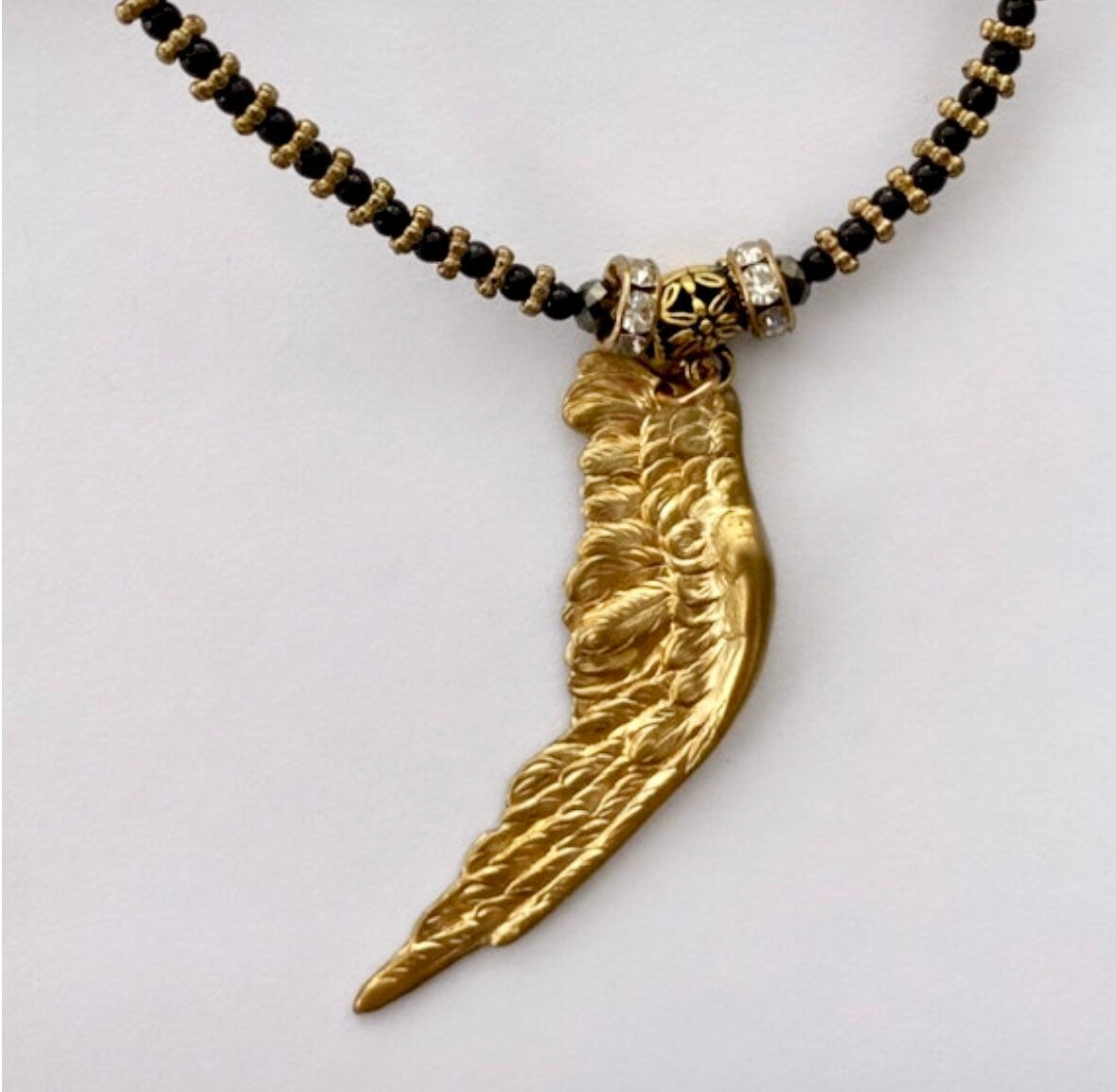 Gold Angel Wing Necklace, Gold Celestial Necklace, Angel Necklace Pendant, Easter Necklace, Renaissance Necklace, Easter Gifts