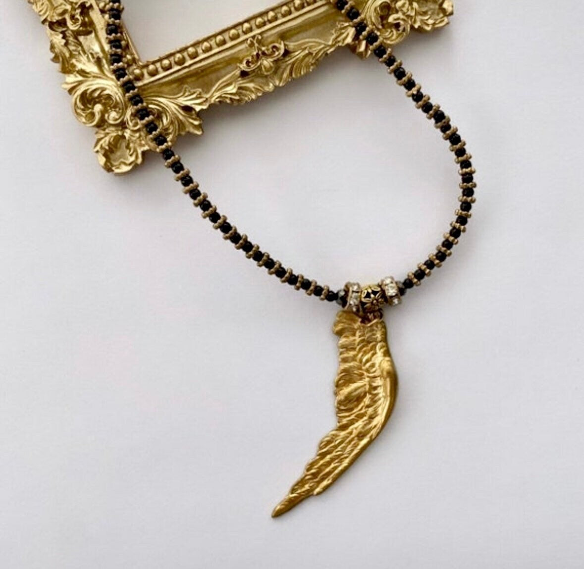 Gold Angel Wing Necklace, Gold Celestial Necklace, Angel Necklace Pendant, Easter Necklace, Renaissance Necklace, Easter Gifts