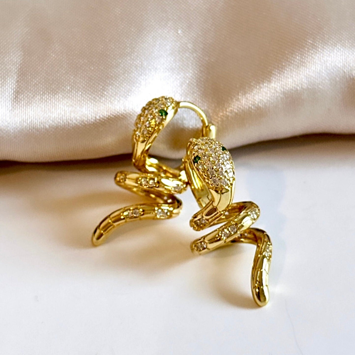 14K Gold Snake Earrings, Snake Earrings Studs, Gold Serpent Earrings, Snake Jewelry For Women, Witch Earrings Stud, Snake Earrings Dangle