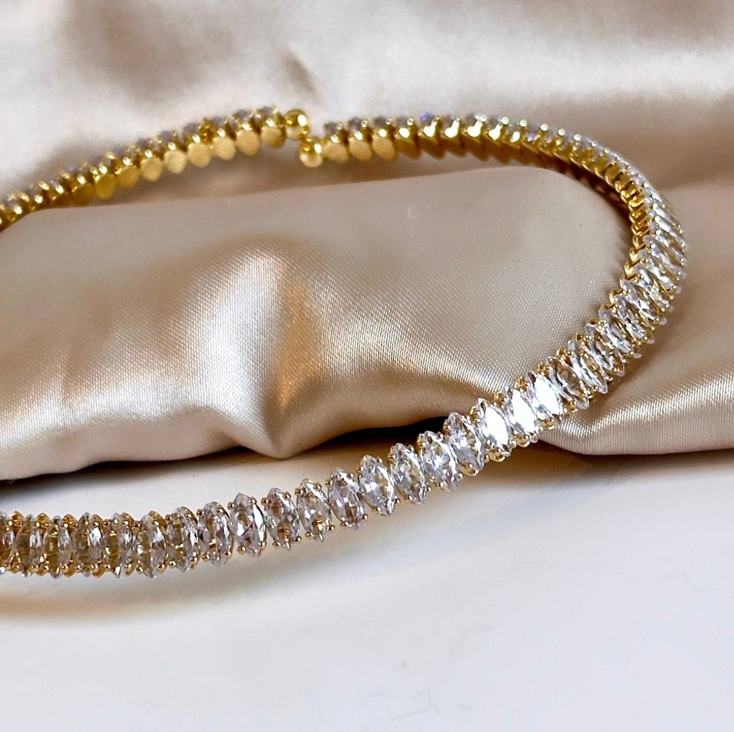 Cubic Zirconia Choker, Statement Choker Necklace For Women, Simple Wedding Necklace, Minimalist Wedding Jewelry, Minimalist Bridal Jewelry