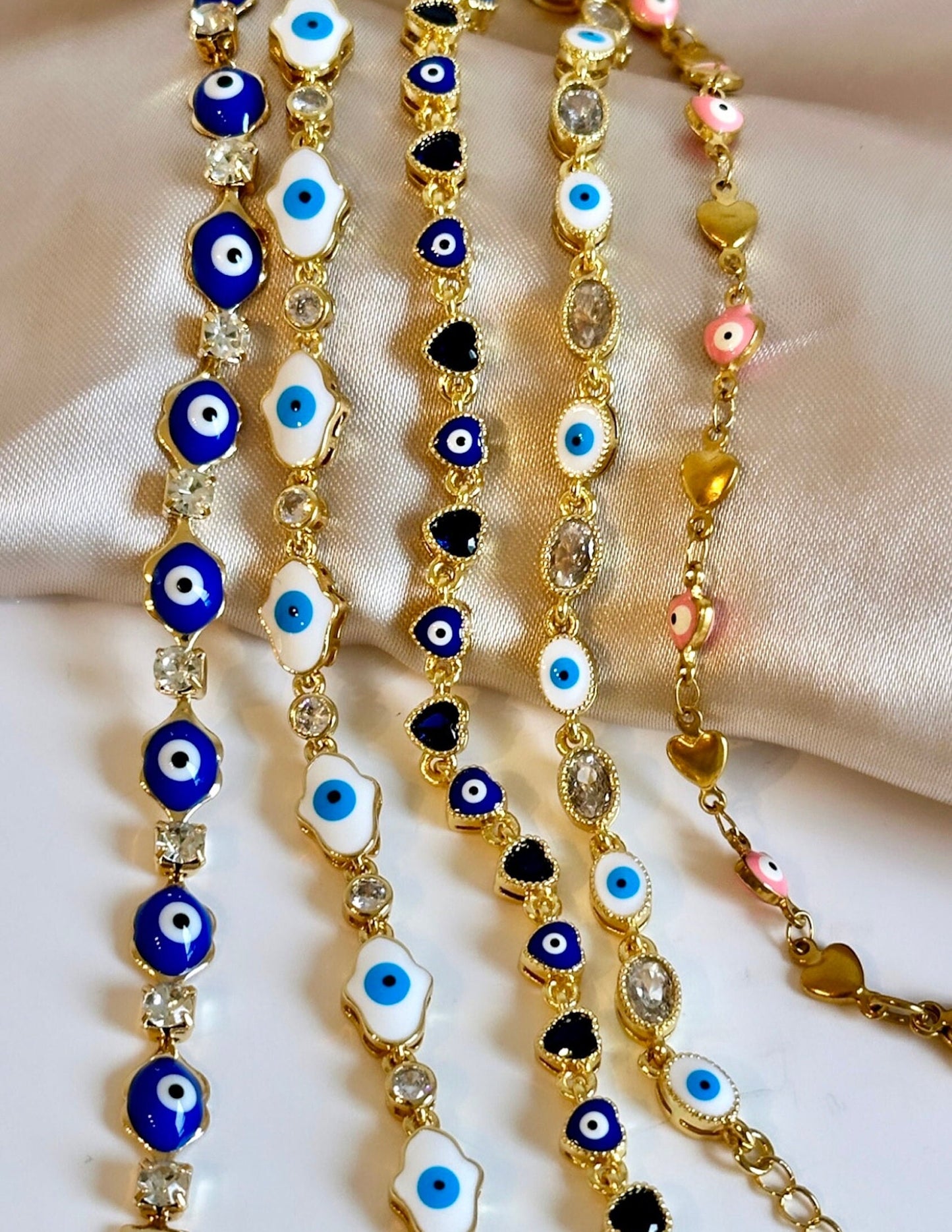18K Evil Eye Bracelet, Evil Eye Protection Bracelet, Nazar Bracelet, Evil Eye Stainless Steel Bracelet, Turkish Eye Bracelet