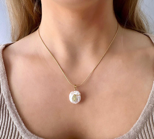 Pearl Religious Necklace, Virgin Mary Pendant, Pearl Mother's Day Necklace, Our Lady Of Guadalupe Pendant Necklace, Pearl Virgin Guadalupe