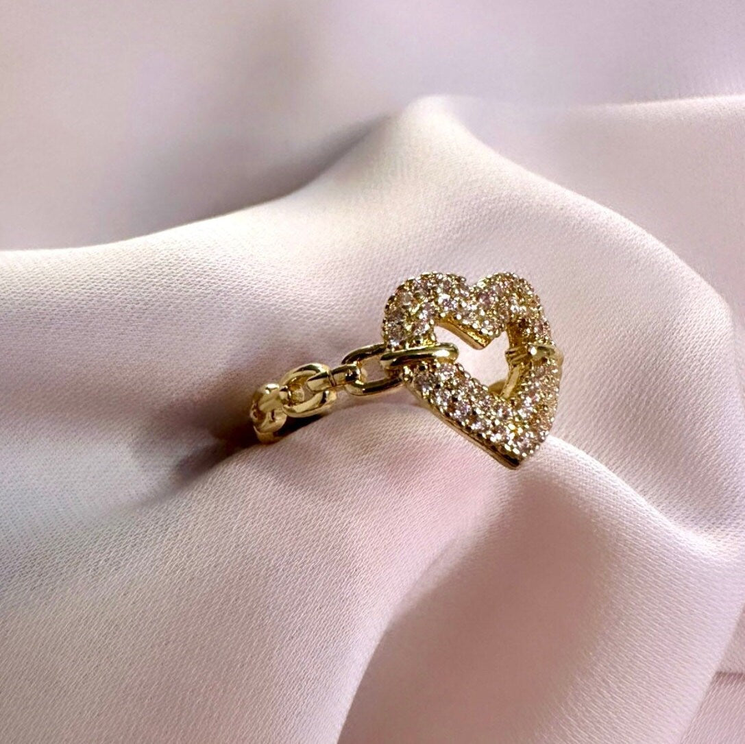 Heart Ring Set, Valentine's Day Ring, Gold Filled Ring Stack, Heart Ring Gold, Gold Filled Ring Set, Layering Ring, Ring Set For Couple