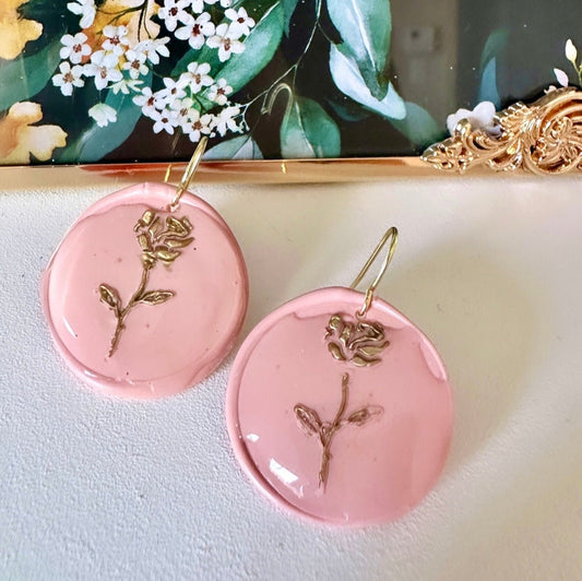 Fairy Earrings, Wax Seal, Fairycore Jewelry, Cottagecore Jewelry, Plant Earrings, Aesthetic Earrings, Grunge Earrings, Forest Earrings