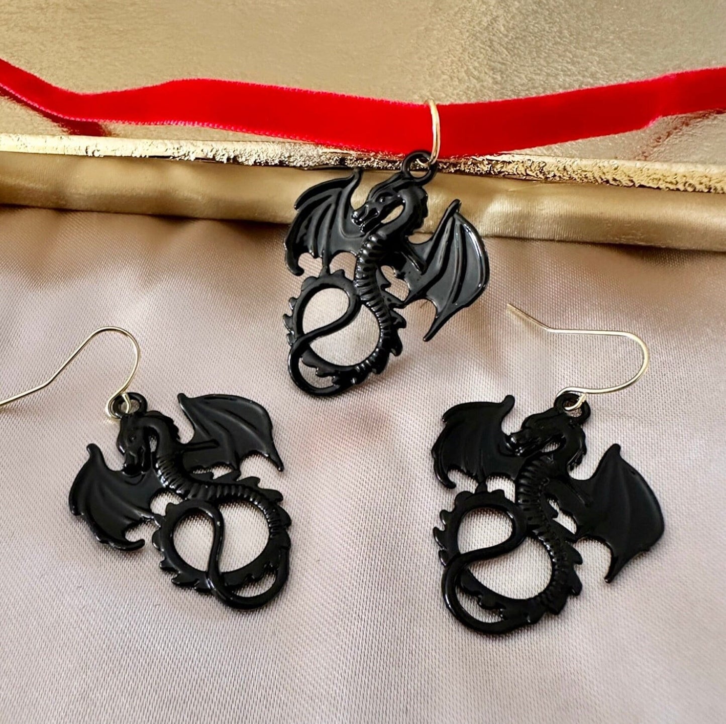 Black Dragon Earrings, Dragon Earrings Dangle, Medieval Earrings, Renaissance Earrings, Dragon Jewelry Women, Year Of The Dragon 2024