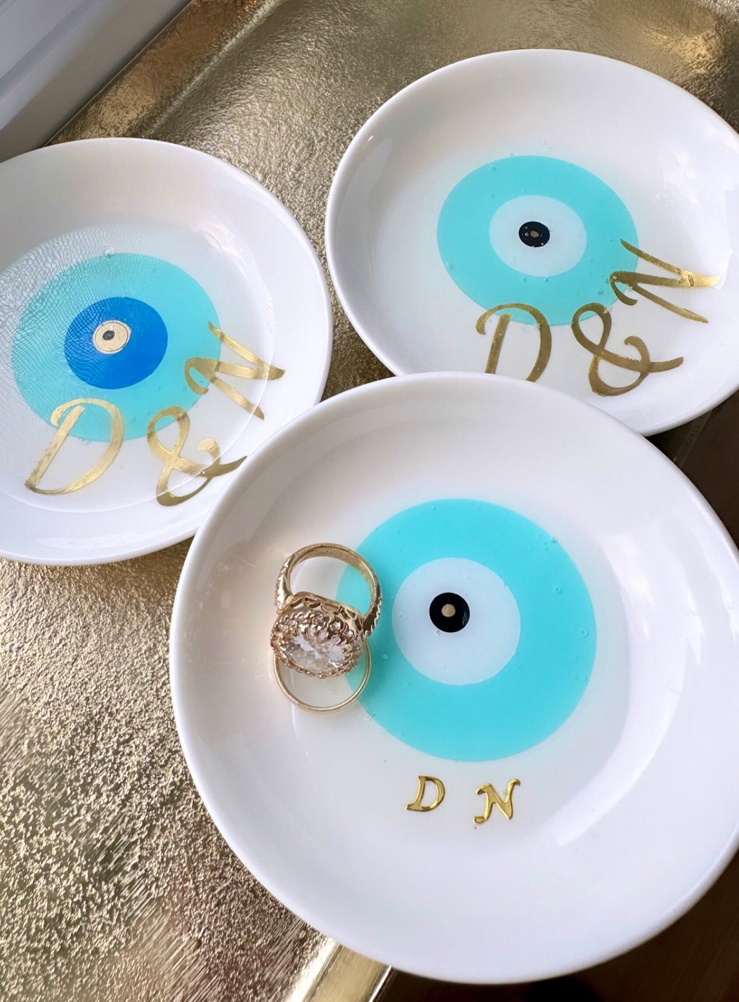 Evil Eye Jewelry Dish, Custom Ring Dish, Evil Eye Trinket Dish, Evil Eye Wedding Favours, Personalized Ring Dish, Evil Eye Protection Gift