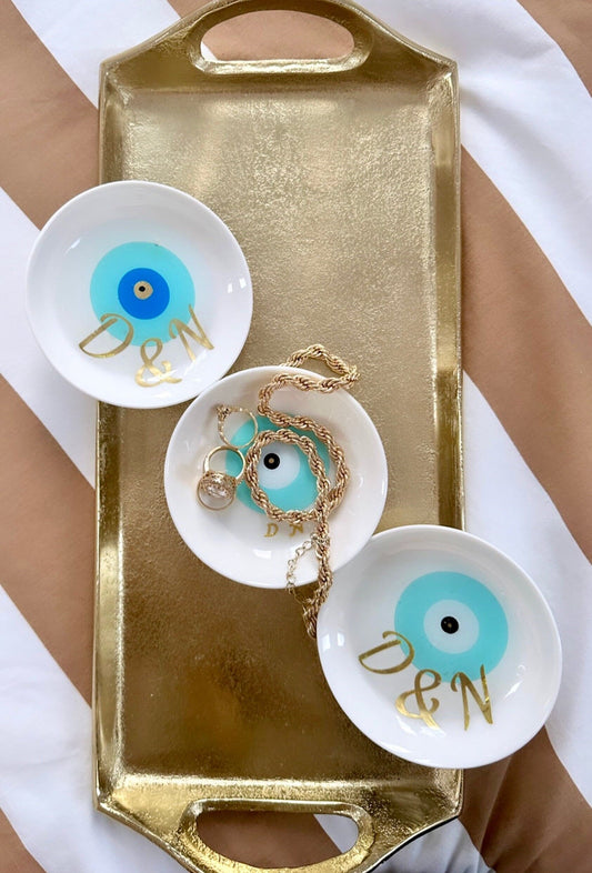 Evil Eye Jewelry Dish, Custom Ring Dish, Evil Eye Trinket Dish, Evil Eye Wedding Favours, Personalized Ring Dish, Evil Eye Protection Gift