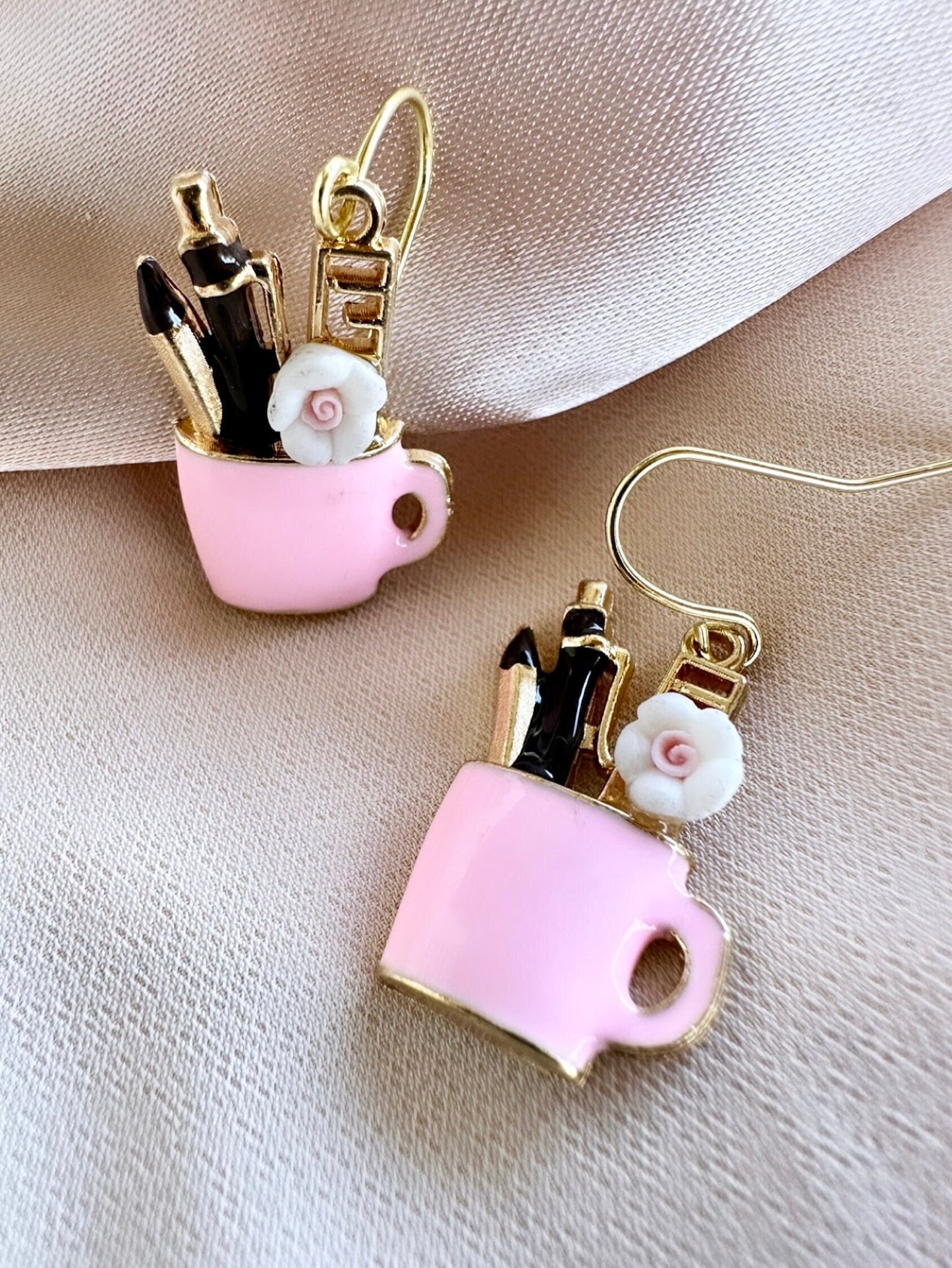 Pink Teacher Earrings, Pencil Earrings, Teacher Earrings, Pencil Jewelry, Teacher Dangle Earrings, Art Teacher Gifts, Art Teacher Earrings