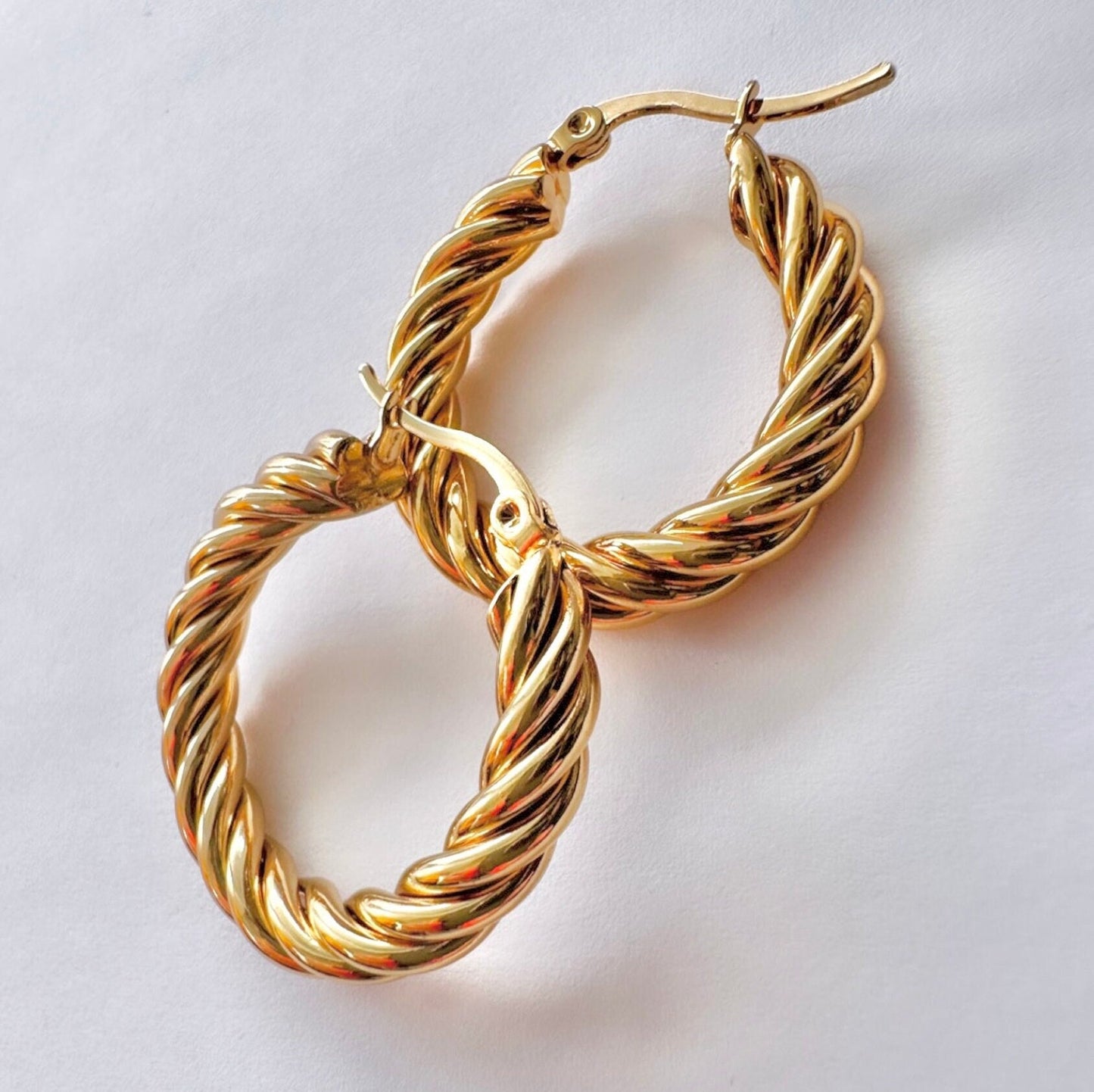 Thick Hoop Earrings, Thick Gold Hoops, Chunky Gold Hoops, Small Gold Hoops, Small Hoop Earrings, Dainty Hoop Earrings, Twist Hoop Earrings