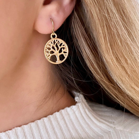 Gold Tree Of Life Earrings, Silver Tree Earrings, Tree Of Life Earrings, Gold Tree Earrings, Cottagecore Earrings, Fairycore Earrings