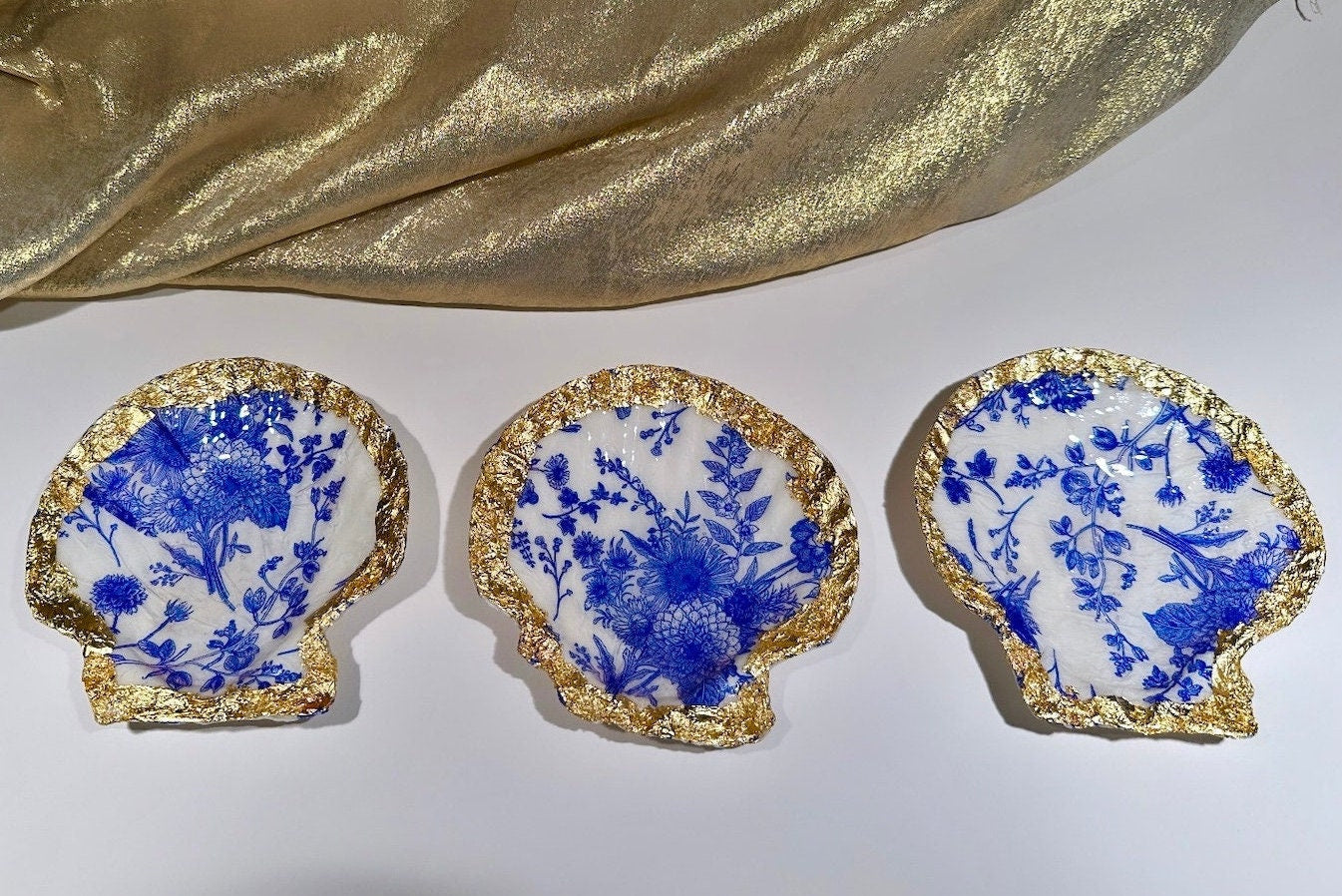 Shell Jewelry Dish, Mermaid Jewelry Dish, Chinoiserie Trinket Tray, Shell Trinket Dish, Shell Trinket Tray, Mermaid Bathroom Decor