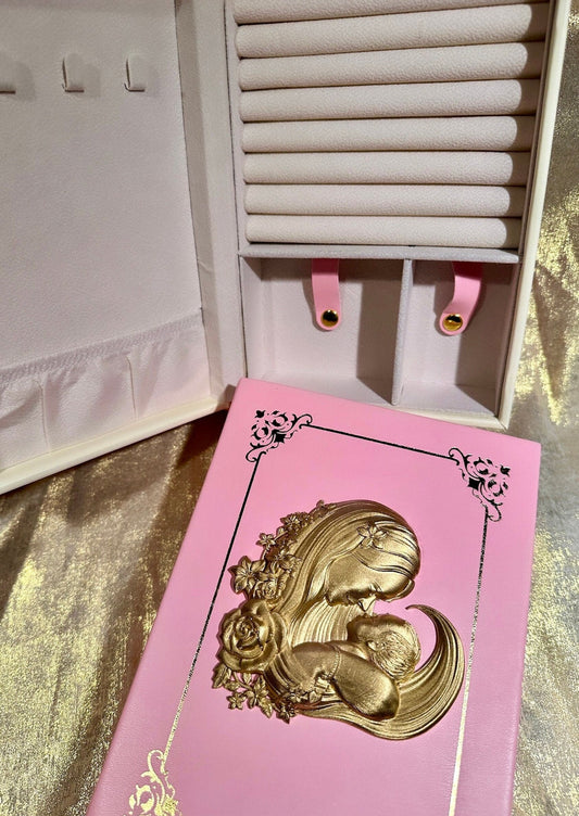 Mothers Day Jewelry Box, Mom And Baby Box, New Mom Gift Box, Pink Jewelry Box, Book Jewelry Box, Mother And Baby Gifts, Baby Shower Gifts