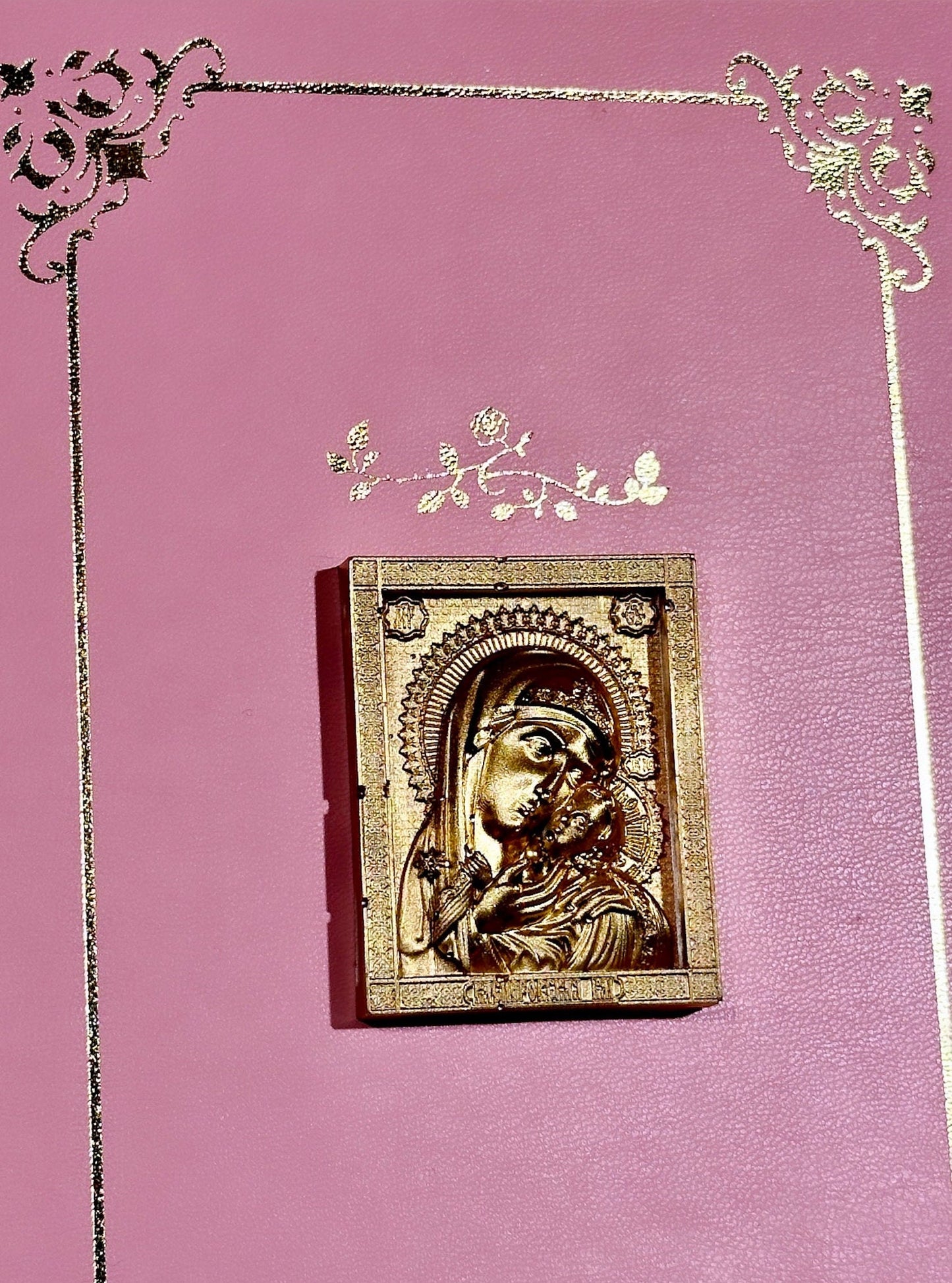 Religious Jewelry Box, Virgin Mary Box, Catholic Jewelry Box, Pink Jewelry Box, Book Jewelry Box, Godmother Gift, Unique Jewelry Box