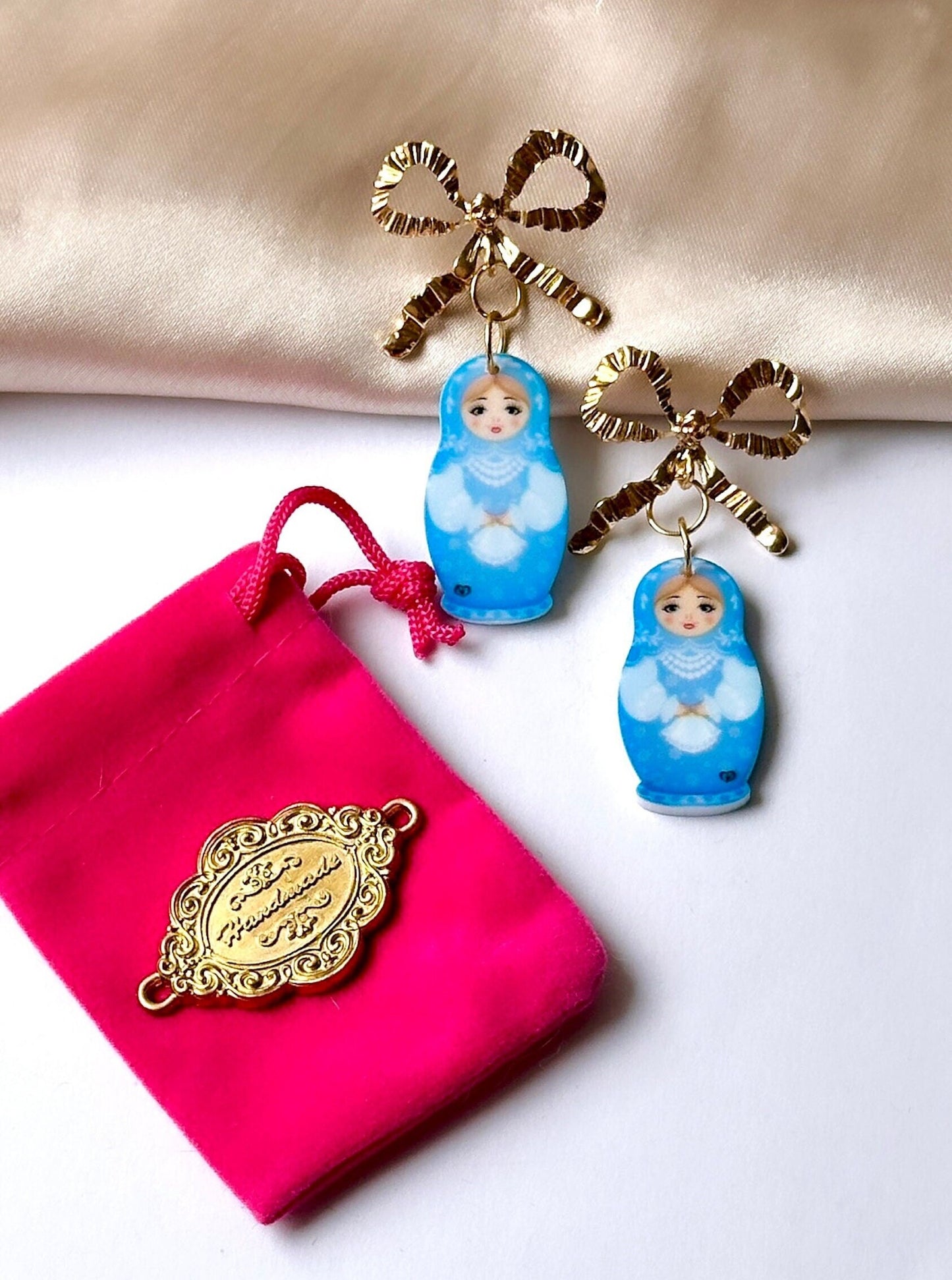 Nesting Doll Earrings, Matryoshka Earrings, Eastern European Jewelry, Russian Doll Necklace, Nesting Doll Necklace, Matryoshka Necklace